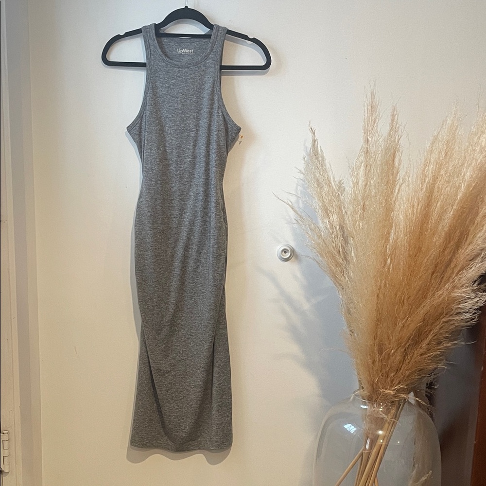 Upwest Resort Gray Sleeveless Midi Dress Sz Xs B118